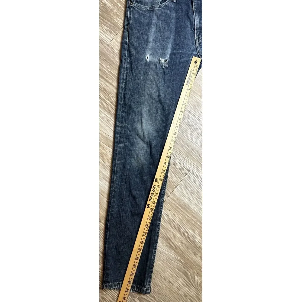 Levis 511 Jeans 34x32‎ Blue Distressed Denim Men's